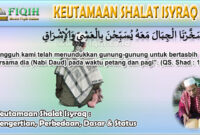 Keutamaan Shalat Isyraq Pengertian, Perbedaan, Dasar & Status