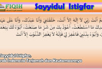Sayyidul Istigfar, Arab Indonesia