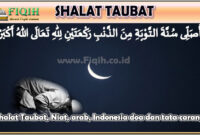 Shalat Taubat, Niat, doa dan tata caranya