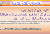 Bab Al-I’rab Terjemahan Matan La-Jurumiyah