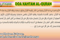 Doa Khatam Al-Quran, Arab, Indomesia dan Terjemahannya