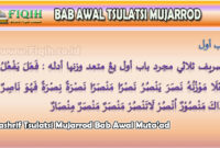 Tashrif Tsulatsi Mujarrod Bab Awal Muta’ad