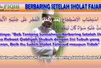 Sebelum Sholat Subuh Sunnah Berbaring Setelah Sholat Fajar