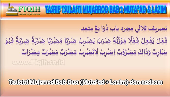 Tsulatsi Mujarrod Bab Dua Muta'ad Lazim dan nadzom