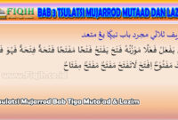 Tsulatsi Mujarrod Bab Tiga Muta'ad & Lazim