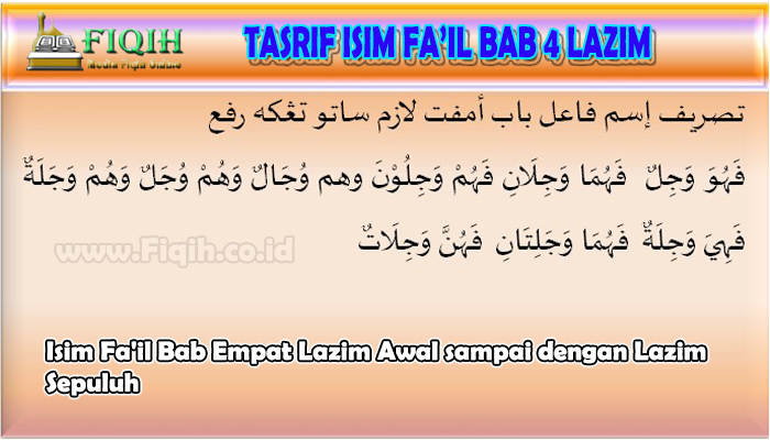 Isim Fa'il Bab Empat Lazim Awal sampai Lazim Sepuluh