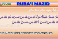Ruba’i Mazid Uraian Warna Satu Sapai Warna Dua