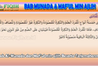 Bab Al-Munada dan Maf’ul min ajlih