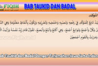 Bab Taukid dan Badal