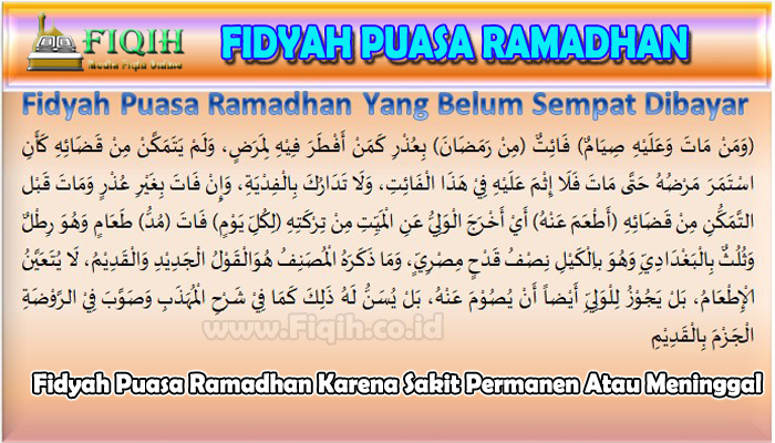 Fidyah Puasa Ramadhan