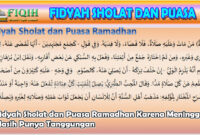 Fidyah Sholat dan Puasa