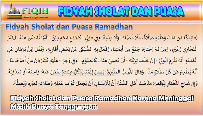 Fidyah Sholat dan Puasa