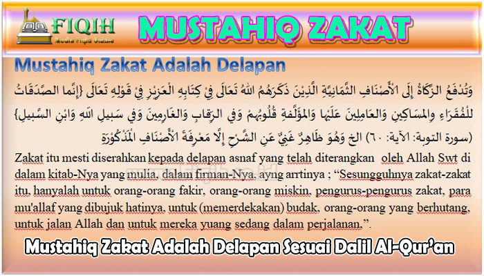 Mustahiq Zakat Adalah Delapan