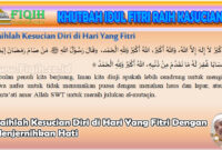 Raihlah Kesucian Diri di Hari Yang Fitri