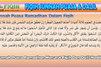 Sunnah Puasa Ramadhan Menurut Fiqih Dan Dalil Hadits