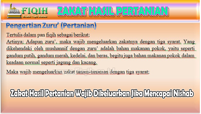 Zakat Hasil Pertanian