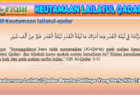 Keutamaan Lailatul Qadar Beserta Dalilnya