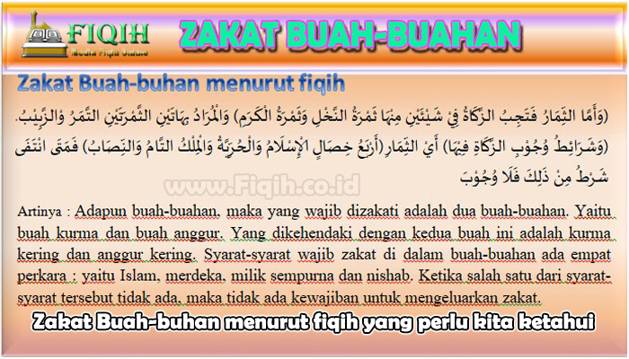 Zakat Buah-buhan menurut fiqih