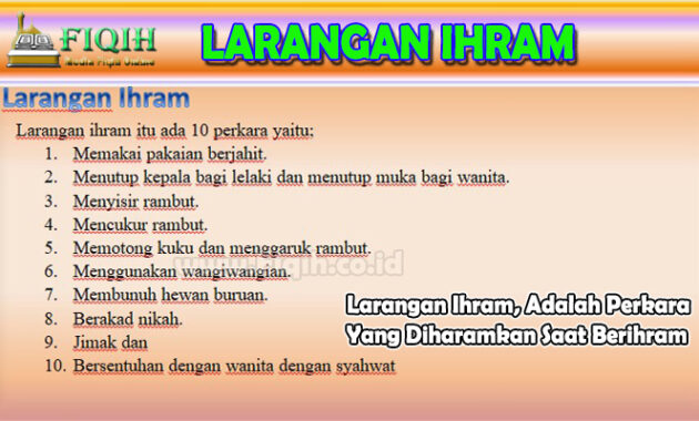 Larangan Ihram