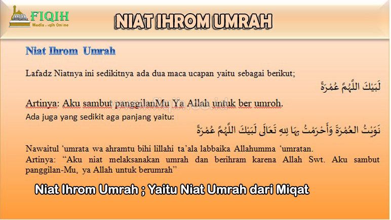 Niat Ihrom Umrah