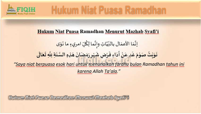 Hukum Niat Puasa Ramadhan
