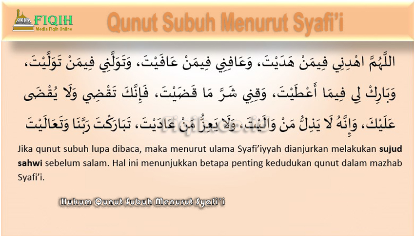 Hukum Qunut Subuh Menurut Syafi’i